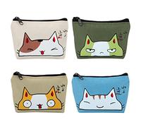 Coin Porte-Monnaie Enfant, Mignon Petit Pochette Portefeuille avec Fermeture Eclair pour Femmes et Filles, Sac Rangement pour Rouge à Lèvres, Pièces, Carte de Crédit et Clés (4 Pièces)