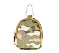 -Coin Pouch, Compact Backpack Wallet, Zippered Key Holder, Lightweight Storage Portable, Multi-Use, for Travel, Daily Essentialed, 7 x 8 x 2.5cm Camouflage Khaki