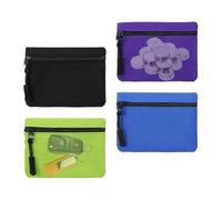 Coin Purse Four-Piece Mini Canvas Zippered Change Pouch, Small Organizer for Kids Adults School Commuting Travel Shopping, Holds Currency Cards Keys