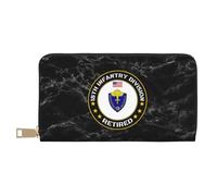 Coin Purse Wallet 18E Division D'Infanterie De L'Armée Américaine À La Retraite Femme Pouch Bourse Longue Cuir Portefeuille Original Retro Porte Monnaie Femme pour Femme, Mère, Homme