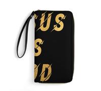 Coin Purse Wallet Jésus Est Dieu Porte-Feuille en Cuire Original Retro Cuir Portefeuille Souple Bourse Pochette pour Fille, Enfant, La Fille