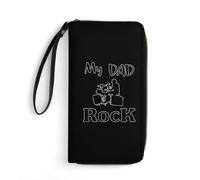 Coin Purse Wallet Mon Père Est Un Rocher Femme Pouch Bourse Longue Fille Pochette Original Retro Cuir Portefeuille pour Ami, Femme, Meilleur Cadeau