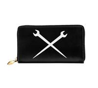 Coin Purse Wallet Pull Ras du Cou Ironworker Crossed Tools Femme Pouch Bourse Original Retro Porte-Feuille en Cuire Élégant Porte-Monnaie pour Enfant, Homme, Mère