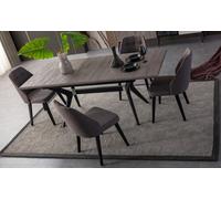 Coin repas Ensemble de salle à manger Table de salle à manger Chaises Bois Gris 7pcs