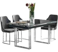 Coin repas Garniture Table de salle à manger Chaises Gris Salle à manger 7pcs Table