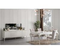 Coin repas Table de salle à manger en bois blanc Set 7pcs Sideboard JVmoebel