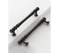Coinkoly Lot de 10 poignées d'armoire de cuisine noires mates | Alliage de zinc, 128 mm, poignées de barre de quincaillerie pour cuisine, mise à jour d'armoire, tiroirs, commodes, armoires