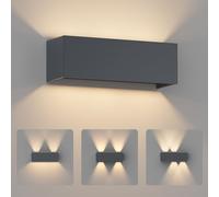 Coinmit Applique murale extérieure LED 30W, 3000K, IP65 Lamp murale extérieure, Éclairage mural, Faisceau réglable, Applique murale maison, Convient l'intérieur et l'extérieur, Anthracite
