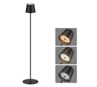 Coinmit Lampadaire LED avec batterie, lampadaire à intensité variable, lampadaire sans fil, contrôle tactile, convient pour l'éclairage intérieur et extérieur, salon, balcon, Noir