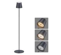 Coinmit Lampadaire LED Dimmable avec piles, Lampadaire sans fil rechargeable avec commande tactile pour l'éclairage intérieur et extérieur, salon, balcon, Anthracite