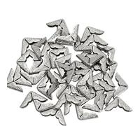Coins métalliques pour scrapbooking, Protecteurs d'angle de livre en métal for scrapbooking, paquet 50 multicolores 14x20mm(Silver 50pcs)
