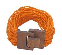 Coiris Bracelet large à plusieurs couches de perles de rocaille pour femme (BR1167), One Size, Bois, Pas de gemme