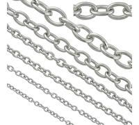 Coiris Chaîne torsadée en acier inoxydable de 10 m pour la fabrication de bijoux en vrac, bobine de chaîne à maillons soudés de 3,7 mm pour loisirs créatifs, colliers, bracelets, loisirs créatifs