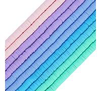 COIRIS Heishi Lot de 3 400 perles en vinyle respectueuses de l'environnement en argile polymère intercalaires plates de 6 mm pour la fabrication de bijoux, colliers, bracelets, boucles d'oreilles,