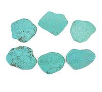COIRIS Lot de 10 grosses pierres précieuses turquoise naturelles de forme irrégulière pour la fabrication de bijoux (ZS-1134-XL)
