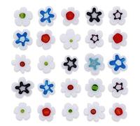 COIRIS Lot de 120 perles Millefiori à 2 rangs de 6 à 7 mm - Motif floral multicolore - Perles plates en verre pour bijoux, bracelet, boucles d'oreilles - Fabrication artisanale (GB-QH-1004W-M)