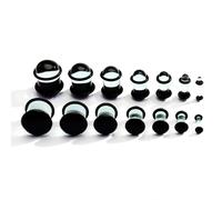 Coiris Lot de 14 écarteurs d'oreille en verre 2 mm à 14 mm - Écarteurs d'oreille courts en verre pour oreilles - Ensemble de bijoux de piercing en forme de dôme, 2MM-14MM（7Pairs）, Verre, Pas de gemme