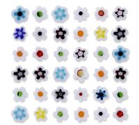 COIRIS Lot de 180 perles Millefiori à 2 rangées de perles plates en verre de 4 mm pour fabrication de bijoux, colliers, bracelets, boucles d'oreilles (GB-QH-1004W-S)