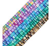 Coiris Lot de 3 400 perles Heishi en vinyle respectueux de l'environnement faites à la main en argile polymère de 6 mm, perles plates pour surfeur, ras-de-cou, bracelets, boucles d'oreilles, bijoux