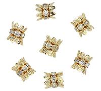 COIRIS Lot de 30 chapeaux de perles doubles plaqués or de 8 mm avec strass en filigrane fleur tasse pour la fabrication de bijoux bricolage (HT-1001-30G)