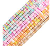 COIRIS Lot de 3400 perles Heishi en vinyle faites à la main,Respectueux de l'environnement,En argile polymère,6 mm,Perles plates pour surfeur, bracelet, boucles d'oreilles (RT-5 MIXE-7)