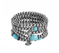Coiris Lot de 5 bracelets de perles Navajo pour femme Turquoise Boho Vintage Montana Western Bijoux amérindiens, 2.7, Pas de pierre précieuse