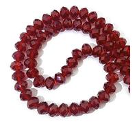 COIRIS Lot de 70 perles en cristal de verre - 12 mm - Rouge foncé - Facetté - En forme de Rondelle - Pour colliers, bracelets et bijoux - Référence GB-12 - Rouge foncé