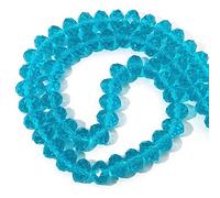 COIRIS Lot de 70 perles en cristal de verre en vrac de 12 mm - Bleu lac - Perles d'espacement en forme de Rondelle - Pour colliers, bracelets, bijoux - Fabrication artisanale (GB-12-Bleu lac)