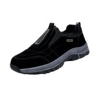 COITROZR Chaussure sans Lacets Homme Doublé，Chaussures De Marche Homme | D'Hiver En Cuir Pour Hommes Chaussures AntidéRapantes Confort RéSistant Au Froid Chaussures Décontractées