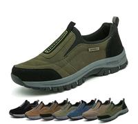 COITROZR Chaussures OrthopéDiques Homme,Chaussures Homme sans Lacets Baskets De RandonnéE en Plein Air LéGèRes Et Respirantes avec Soutien De La VoûTe Plantaire(Dark Green,44 EU)