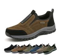 COITROZR Chaussures OrthopéDiques Homme,Chaussures Homme sans Lacets Baskets De RandonnéE en Plein Air LéGèRes Et Respirantes avec Soutien De La VoûTe Plantaire(Dark Brown,46 EU)