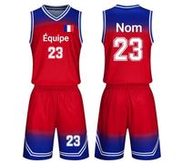 COITROZR Maillot de Basket Personnalisé Pour Enfants Adultes,PersonnaliséS Avec Votre Nom Et Votre NuméRo Équipe Logo (Color : Rot, Size : 1)