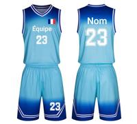 COITROZR Maillot de Basket Personnalisé Pour Enfants Adultes,PersonnaliséS Avec Votre Nom Et Votre NuméRo Équipe Logo (Color : Blue, Size : 1)