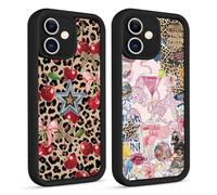Coiwxmoi 2 Pièces Coque pour iPhone 17, Été Aesthetic Léopard Motif Lys Stella Dessin Collage Étui pour Femmes Fille Cadeau, Silicone Housse Caméra Protecteur Cover Case pour iPhone 17 6,3"