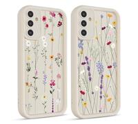Coiwxmoi 2 Pièces Coque pour Samsung Galaxy A26 5G 6,64", Aesthetic Fleur Pflanzen Mignon Motif Design Étui pour Femmes Fille, Silicone Housse Caméra Protecteur Cover Case pour Samsung A26 5G, Flower