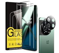 Coiwxmoi 2 Pièces Verre Trempé pour Oneplus 11 5G 6,7" + 2 Pièces Caméra Protecteur, Ultra Résistant Film Protection écran, Dureté 9H Glass, Sans Bulles D'air, HD Transparent Vitre Protection