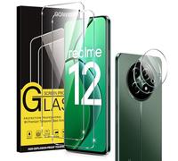 Coiwxmoi 2 Pièces Verre Trempé pour Realme 12 / Realme 12x 5G + 2 Pièces Caméra Protecteur, Ultra Résistant Film Protection écran, Dureté 9H Glass, Sans Bulles D'air, HD Transparent Vitre Protection
