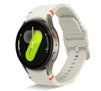 Coiwxmoi Bracelet pour Samsung Galaxy Watch 7/6 / 5/4 40mm 44mm / 6 4 Classic 43mm 47mm 42mm 46mm / Watch 5 Pro 45mm, 20mm Souple Silicone Bracelets Sport Remplacement pour Femme Homme, Blanc