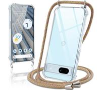 Coiwxmoi Coque avec Cordon pour Google Pixel 7a（5G） 6,1", Collier Réglable Téléphone Étui Portable Lanyard Case Transparent Souple Silicone TPU Housse Antichoc Protection Cover, Jaune