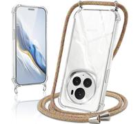 Coiwxmoi Coque avec Cordon pour Honor Magic 6 Pro 5G 6,8", Collier Réglable Téléphone Étui Portable Lanyard Case Transparent Ultra Souple Silicone TPU Housse Antichoc Protection Cover, Jaune