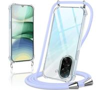 Coiwxmoi Coque avec Cordon pour Xiaomi Redmi A5 4G, Collier Réglable Téléphone Étui Portable Lanyard Case Transparent Ultra Souple Silicone TPU Housse Antichoc Protection Cover, Violet