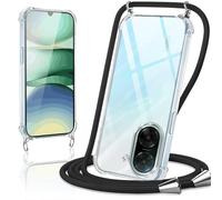 Coiwxmoi Coque avec Cordon pour Xiaomi Redmi A5 4G, Collier Réglable Téléphone Étui Portable Lanyard Case Transparent Ultra Souple Silicone TPU Housse Antichoc Protection Cover, Noir