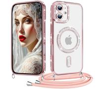Coiwxmoi Coque pour iPhone 11 avec Cordon Collier, Cover, Rose