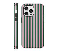 Coiwxmoi Coque pour iPhone 16 Pro 6,3", Aesthetic Rayures Motif Dessin Étui Filles Femmes Case, Mince Silicone TPU + PC Bumper Housse Antichoc Protection Cover pour iPhone 16 Pro, Stripes Rose Vert