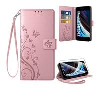 Coiwxmoi Coque pour iPhone SE 2022/SE 2020/iPhone 8/iPhone 7 + 1 Verre Trempé, Retro Design Housse Premium en Cuir PU Pochette de Portefeuille pour Porte Cartes Fonction Stand Flip Etui, Gold