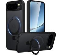 Coiwxmoi Mag-Stand Coque Magnétique pour Google Pixel 9 Pro XL / 10 Pro XL avec Support Invisible,Compatible avec MagSafe,Etui Anti-Rayures PC Dur Housse Arrière Mat Translucide Protection Case,Noir