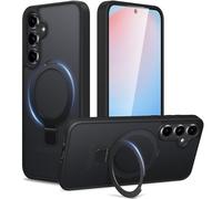 Coiwxmoi Mag-Stand Coque Magnétique pour Samsung Galaxy S24 FE avec Support Invisible,Compatible avec MagSafe,Etui Anti-Rayures PC Dur Housse Arrière Mat Translucide Protection Case,Noir