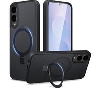 Coiwxmoi Mag-Stand Coque Magnétique pour Samsung Galaxy S25 Edge avec Support Invisible,Compatible avec MagSafe,Etui Anti-Rayures PC Dur Housse Arrière Mat Translucide Protection Case,Noir