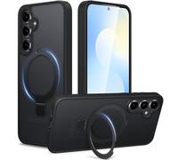 Coiwxmoi Mag-Stand Coque Magnétique pour Samsung Galaxy S25 FE avec Support Invisible,Compatible avec MagSafe,Etui Anti-Rayures PC Dur Housse Arrière Mat Translucide Protection Case,Noir