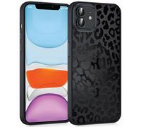 Coiwxmoi Magnétique Coque pour iPhone 12 Mini 5,4", Aesthetic Motif Léopard Étui Compatible avec MagSafe, Translucide Mat Case Mince Silicone TPU + PC Rigide Antichoc Protection Housse, Noir 02